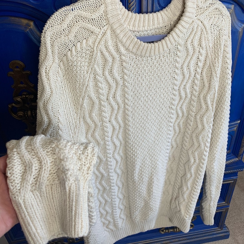 ABERCROMBIE & FITCH Cable Knit Sweater Chunky XL - Picture 2 of 4